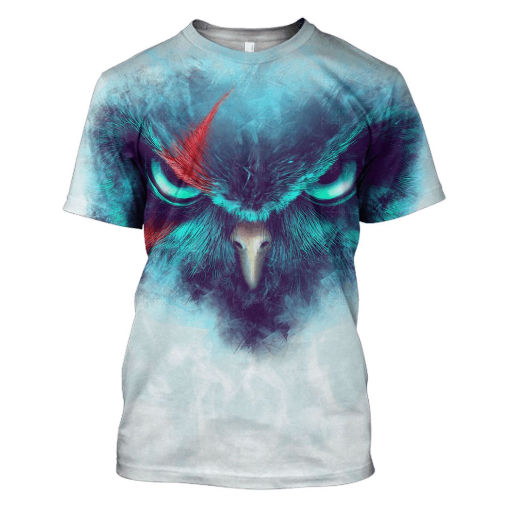 Owl Hoodies T-Shirt Apparel HP101132 3D Custom Fleece Hoodies T-Shirt S 