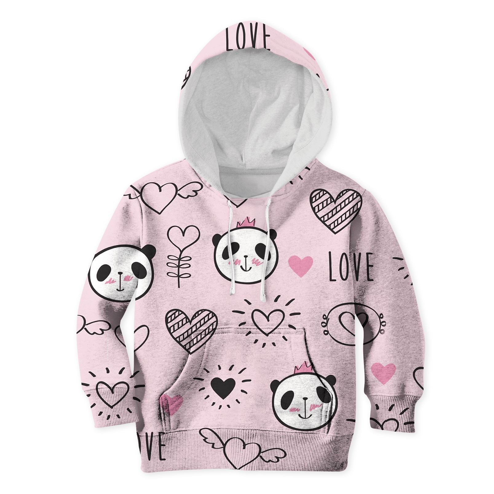 Panda In Love Custom Hoodies T-shirt Apparel HD-PET110358K kid 3D apparel Kid Hoodie S/6-8 