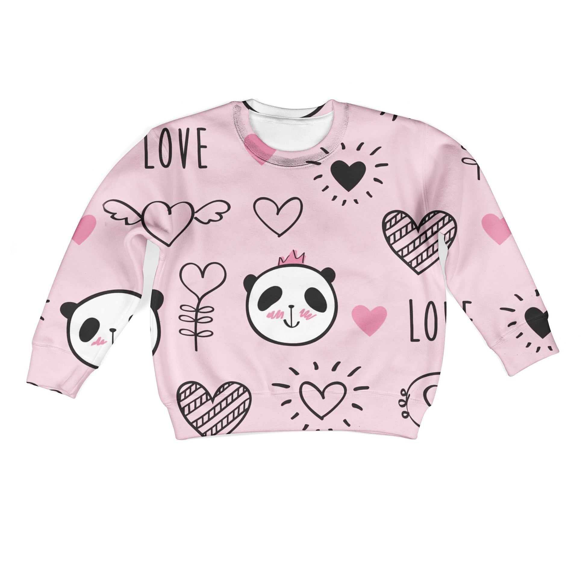 Panda In Love Custom Hoodies T-shirt Apparel HD-PET110358K kid 3D apparel Kid Sweatshirt S/6-8 