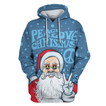 Peace And Love Christmas Custom T-shirt - Hoodies Apparel HD-HP110153 3D Custom Fleece Hoodies Hoodie S 