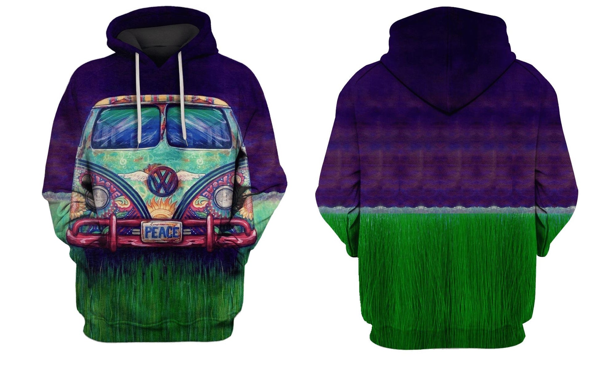 Peace Car Hoodies - T-Shirts Apparel HP110134 3D Custom Fleece Hoodies 