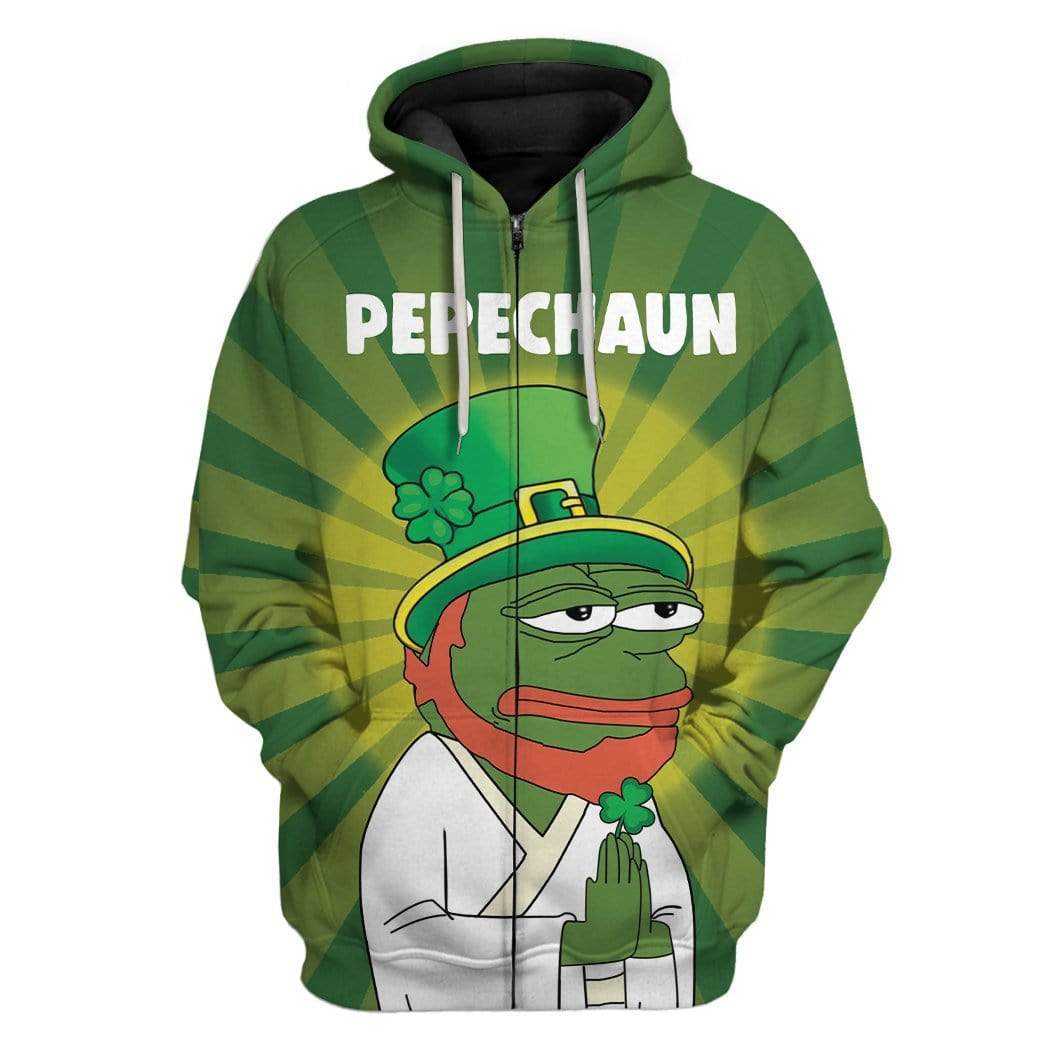 Pepechaun St Patrick's Day Custom T-Shirts Hoodies Apparel HD-TA3001204 3D Custom Fleece Hoodies Zip Hoodie S 