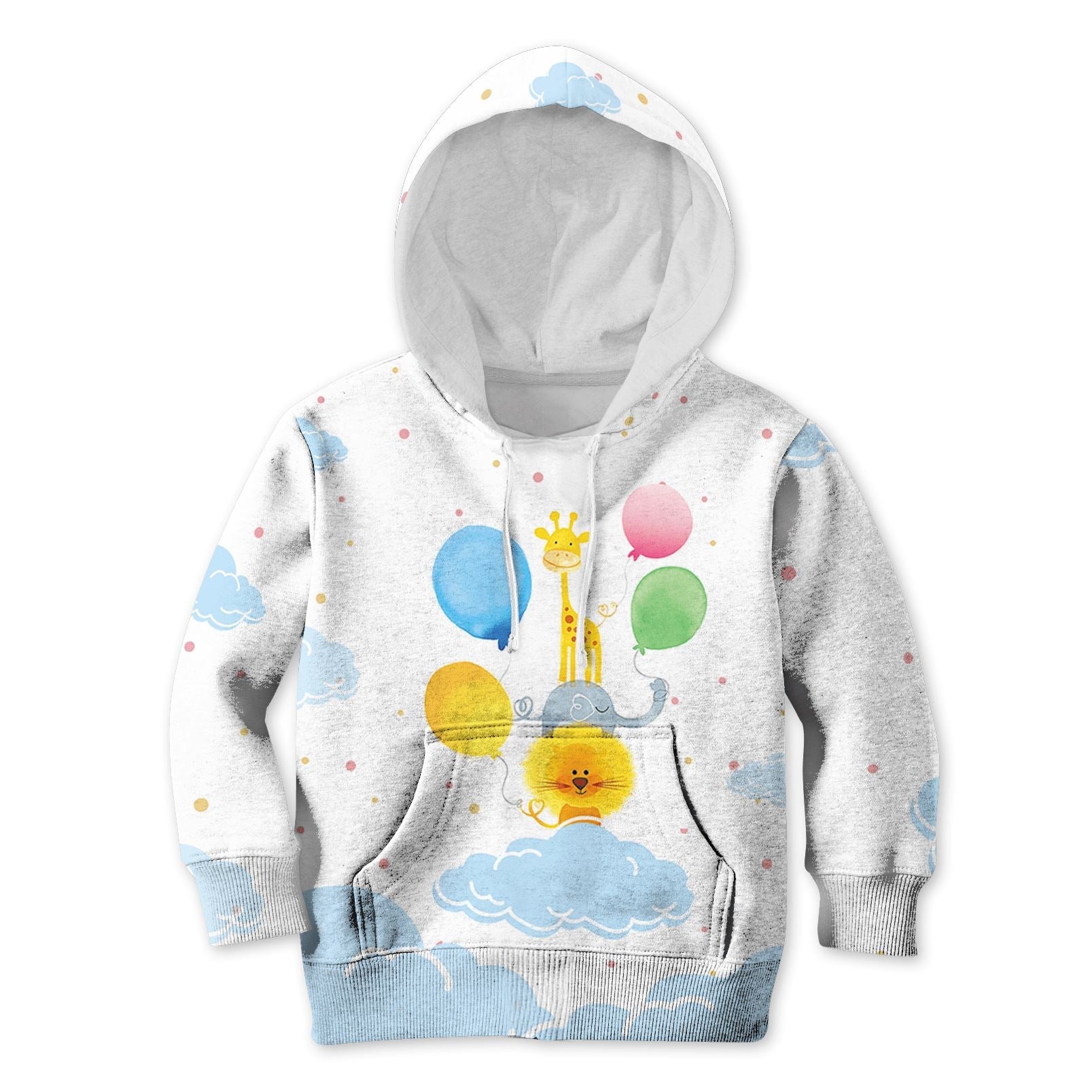 Pets And Balloons On The Cloud Custom Hoodies T-shirt Apparel HD-PET110294K kid 3D apparel Kid Hoodie S/6-8 