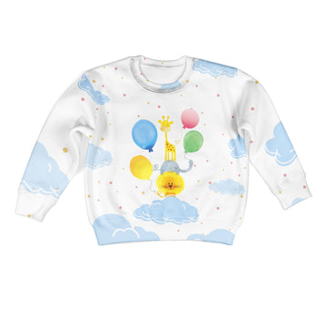 Gearhumans Pets And Balloons On The Cloud Custom Hoodies T-shirt Apparel