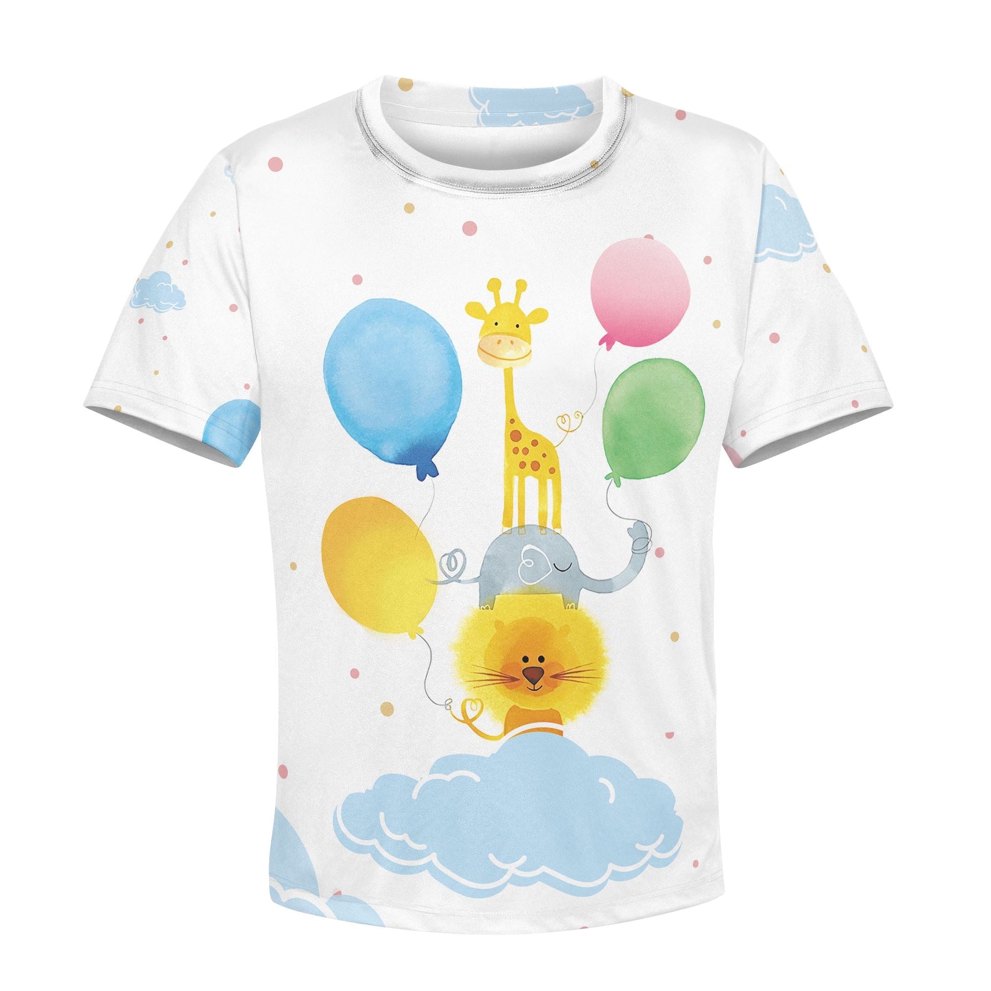 Pets And Balloons On The Cloud Custom Hoodies T-shirt Apparel HD-PET110294K kid 3D apparel Kid T-Shirt XS 