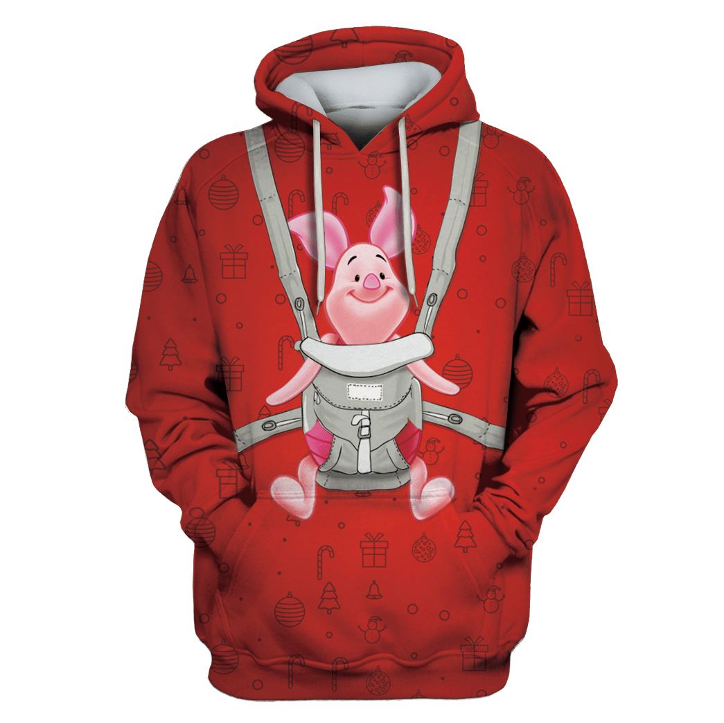 PIGLET Merry Christmas Custom T-shirt - Hoodies Apparel HD-PET110249 3D Custom Fleece Hoodies Hoodie S 