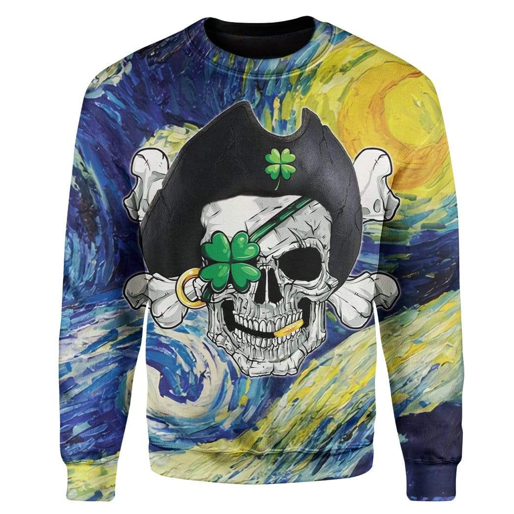 Pirate St Patrick Night Custom T-Shirts Hoodies Apparel HD-TA0302203 3D Custom Fleece Hoodies Long Sleeve S 