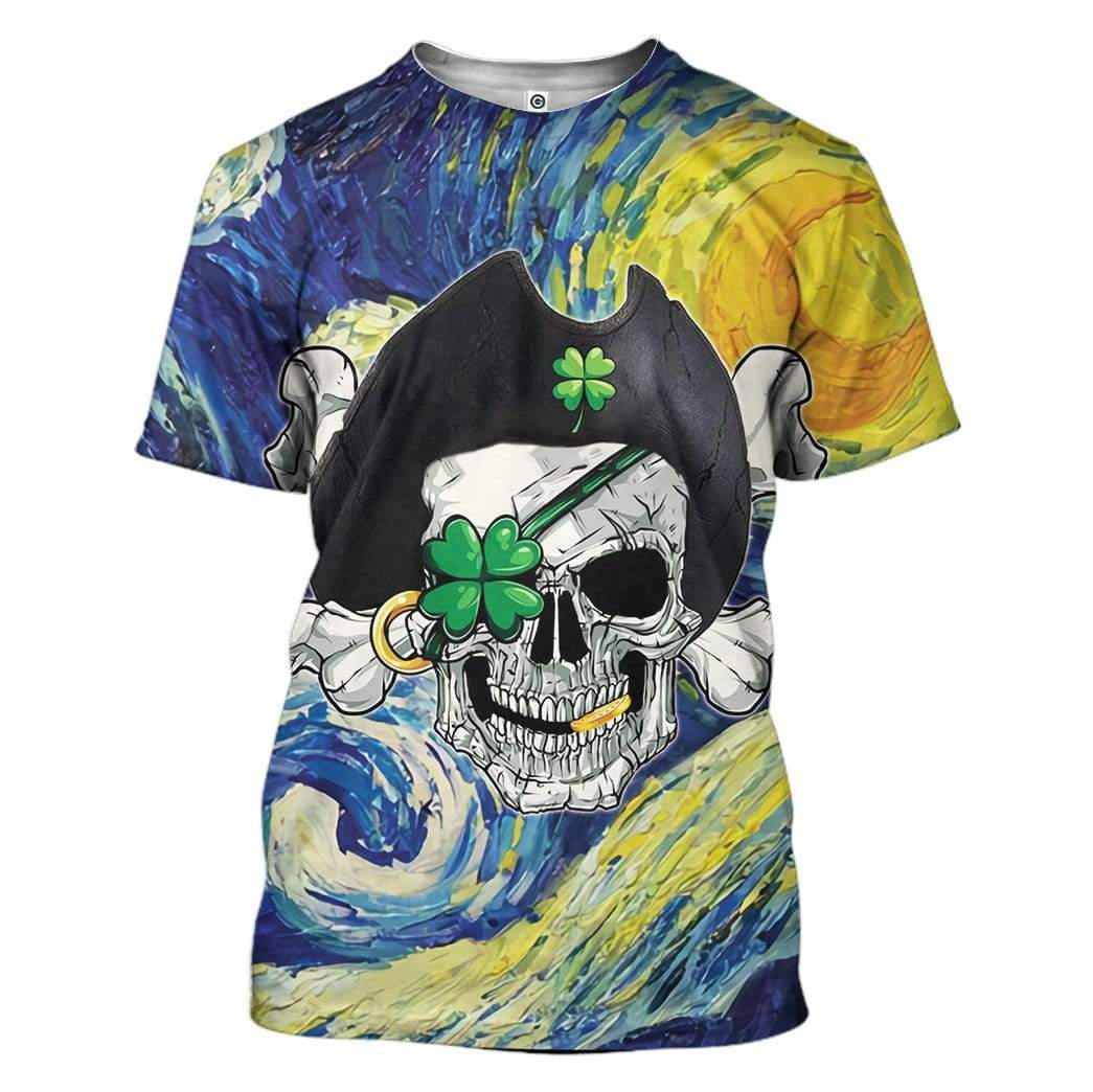 Pirate St Patrick Night Custom T-Shirts Hoodies Apparel HD-TA0302203 3D Custom Fleece Hoodies T-Shirt S 