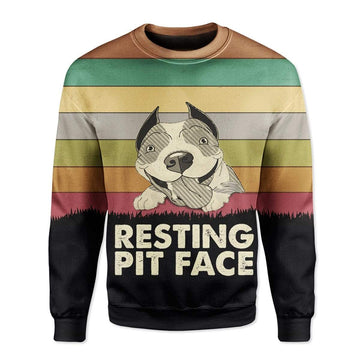 Gearhumans Pitbull Resting Pit Face Custom T-Shirts Hoodies Apparel