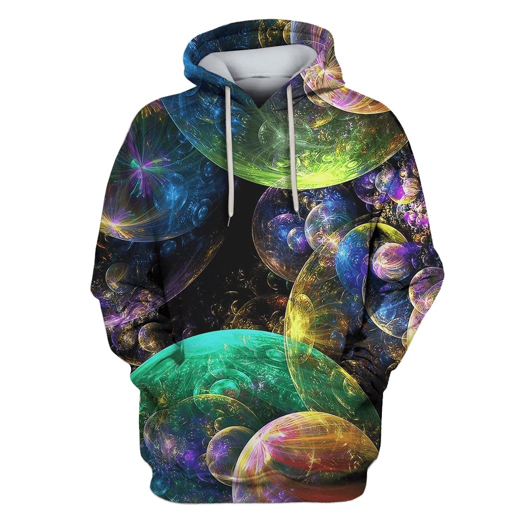 Planets and Galaxy Custom T-shirt - Hoodies Apparel HD-GH110620 3D Custom Fleece Hoodies Hoodie S 