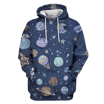 planets in the galaxy Custom T-shirt - Hoodies Apparel GH110408 3D Custom Fleece Hoodies Hoodie S 