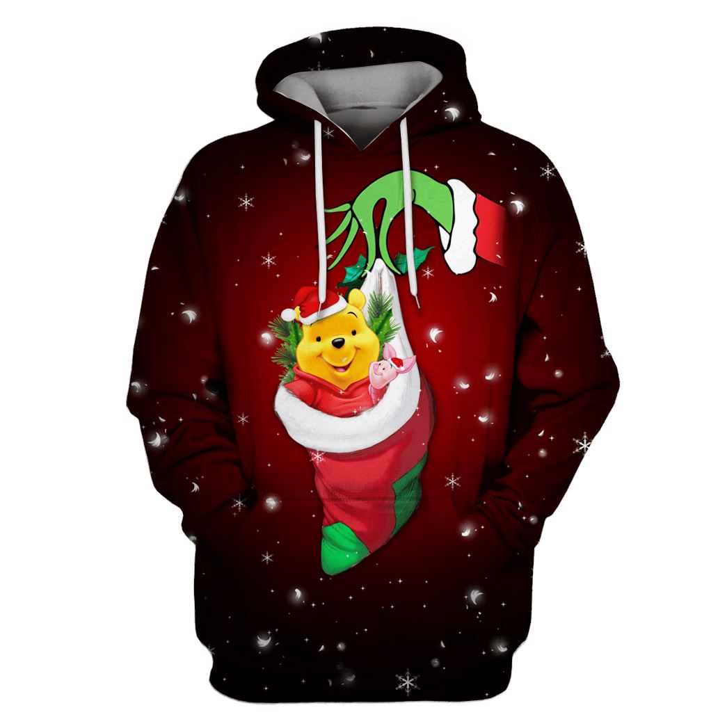 Pooh On Christmas Custom T-shirt - Hoodies Apparel MV110594 3D Custom Fleece Hoodies Hoodie S 