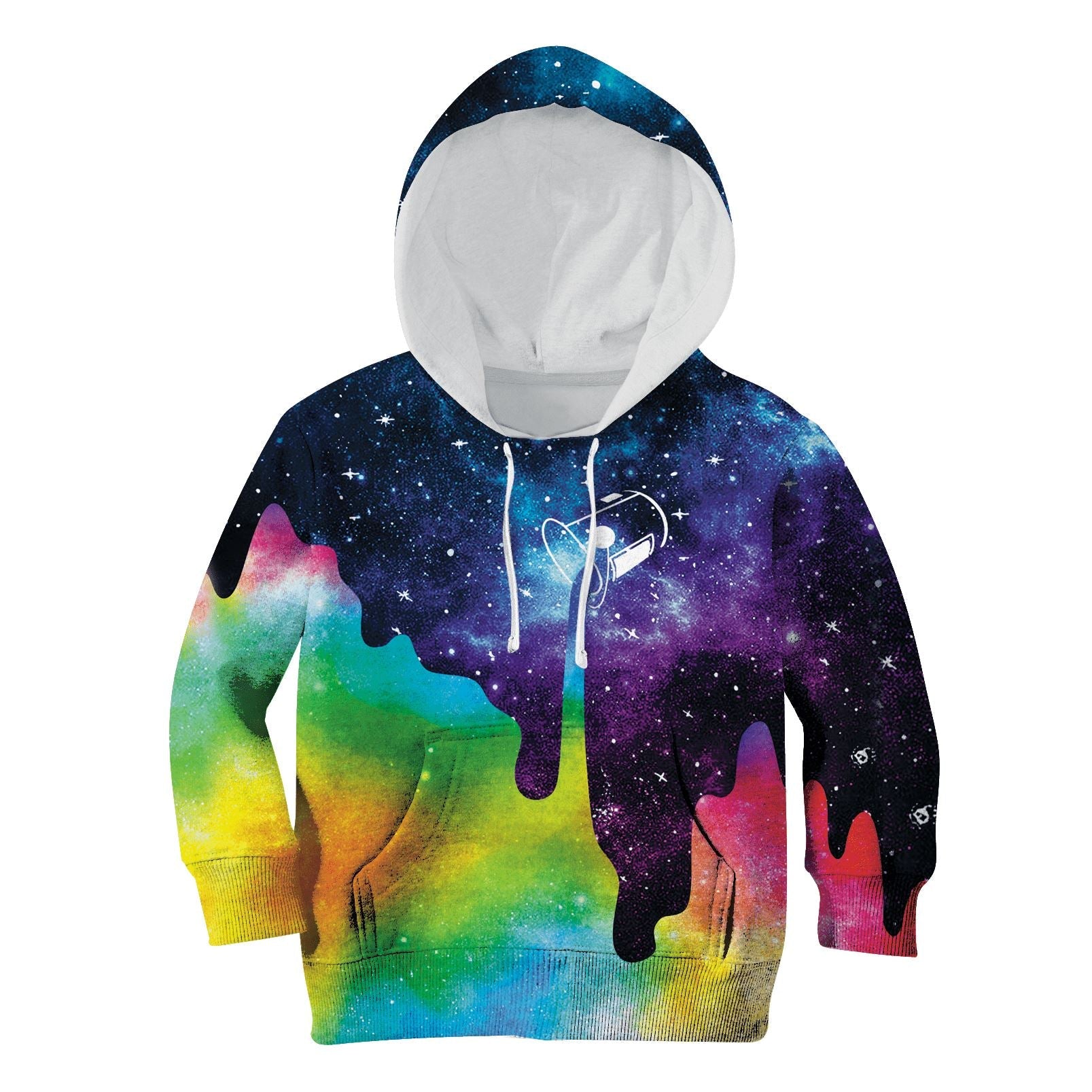 Pouring Rainbow Color For Galaxy Custom Hoodies T-shirt Apparel HD-UNI110146K kid 3D apparel Kid Hoodie 2XS/3-4 