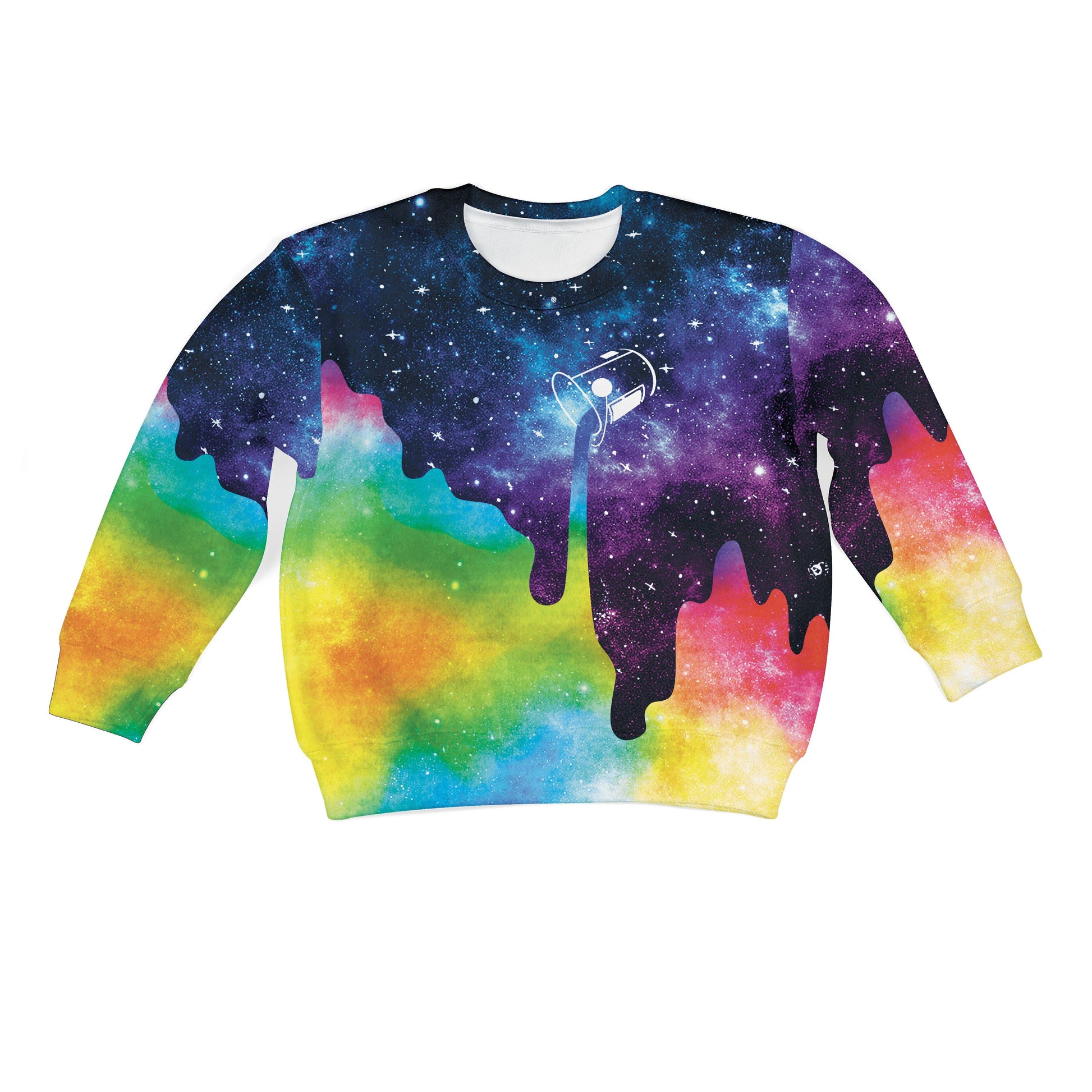 Pouring Rainbow Color For Galaxy Custom Hoodies T-shirt Apparel HD-UNI110146K kid 3D apparel Kid Sweatshirt 2XS/3-4 