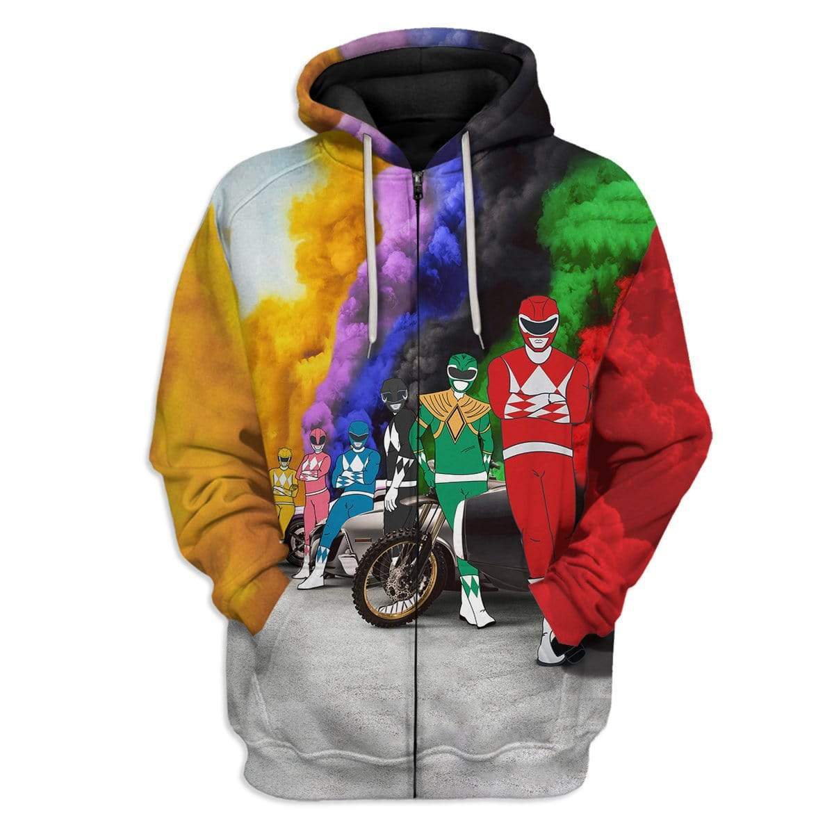 Power Racers Custom T-Shirts Hoodies Apparel MV-DT0402202 3D Custom Fleece Hoodies Zip Hoodie S 