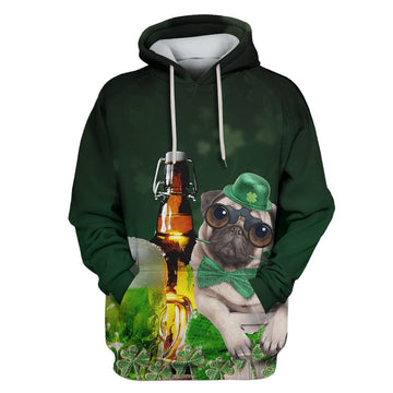 Pug Custom T-shirt - Hoodies Apparel HD-PET110454 3D Custom Fleece Hoodies Hoodie S 