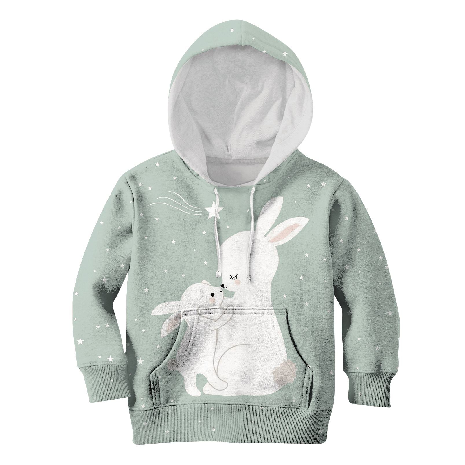 Rabbit Family Custom Hoodies T-shirt Apparel HD-PET110395K kid 3D apparel Kid Hoodie S/6-8 