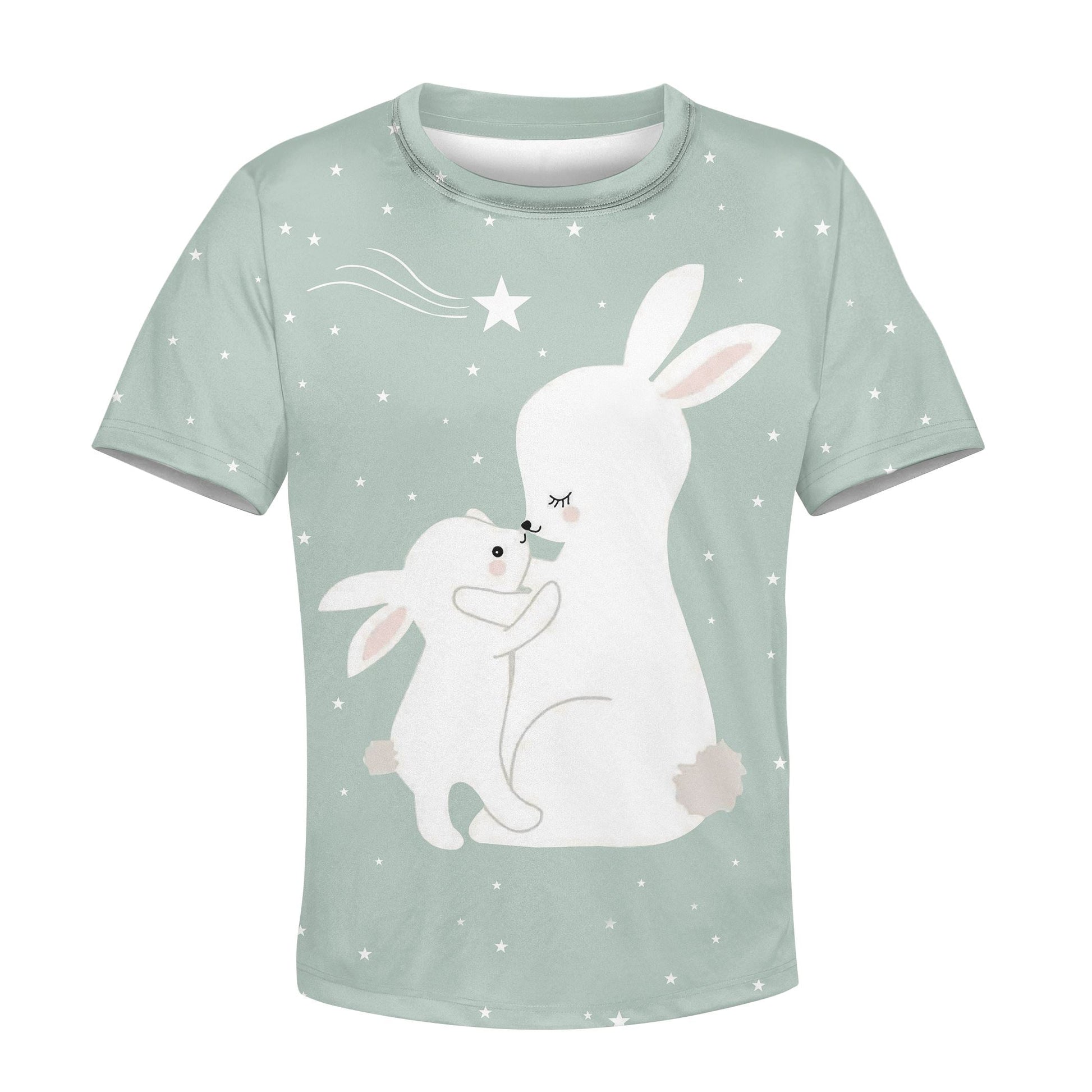 Rabbit Family Custom Hoodies T-shirt Apparel HD-PET110395K kid 3D apparel Kid T-Shirt XS 