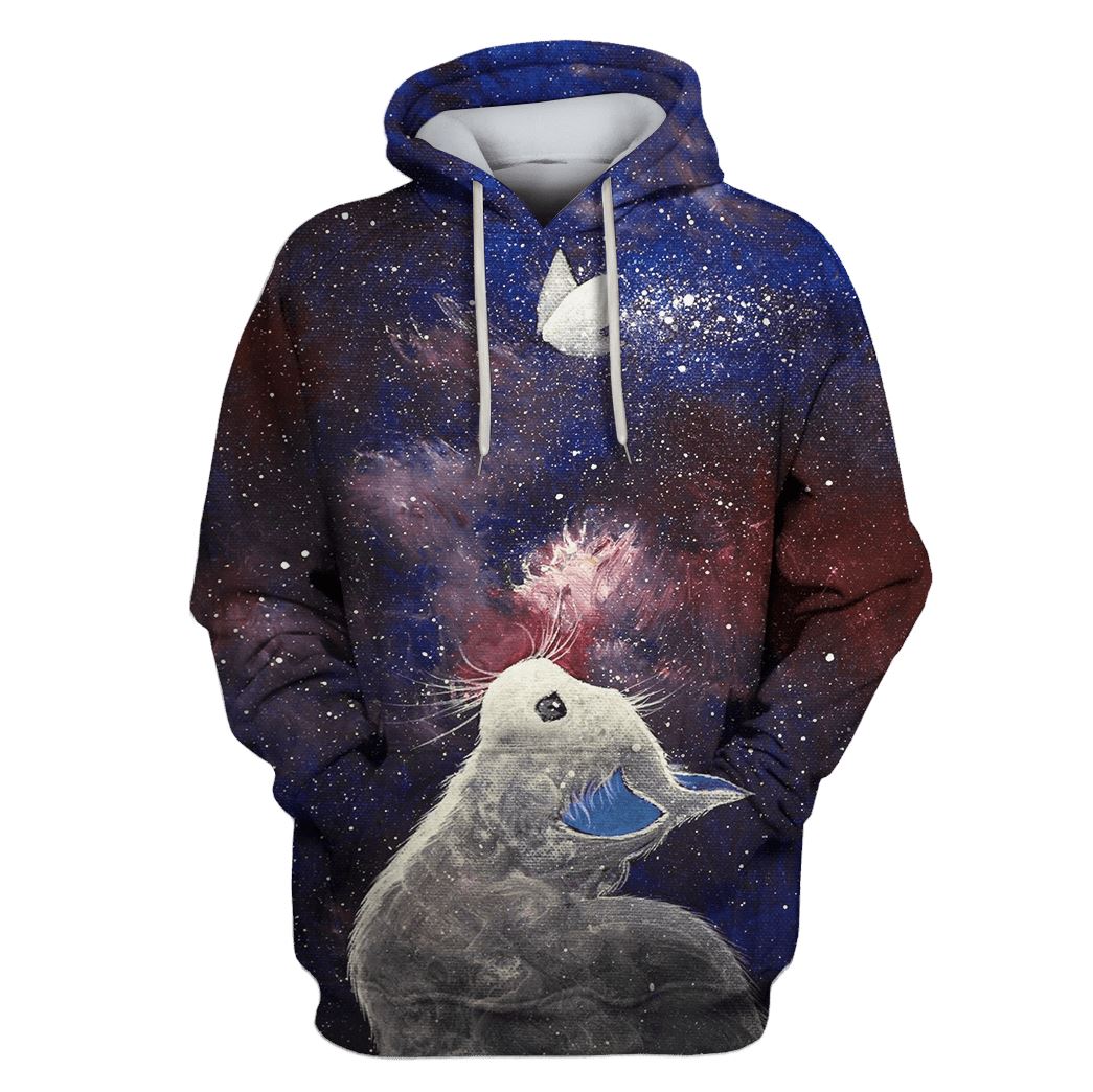 Rabbit In Galaxy Custom T-shirt - Hoodies Apparel HD-GH110558 3D Custom Fleece Hoodies Hoodie S 