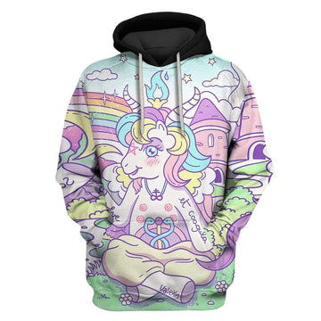 Gearhumans Rainbow Unicorn Custom T-shirt - Hoodies Apparel