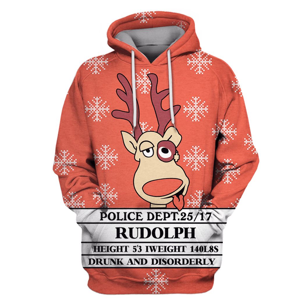 Reindeer In Christmas Custom Hoodie HD-UGL110145 3D Custom Fleece Hoodies Hoodie S 