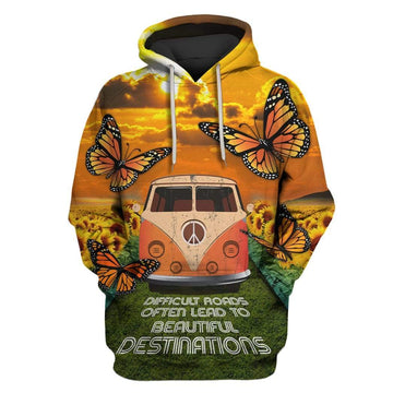 Road To Beautiful Destinations Custom T-shirt - Hoodies Apparel HD-GH1106149 3D Custom Fleece Hoodies Hoodie S 