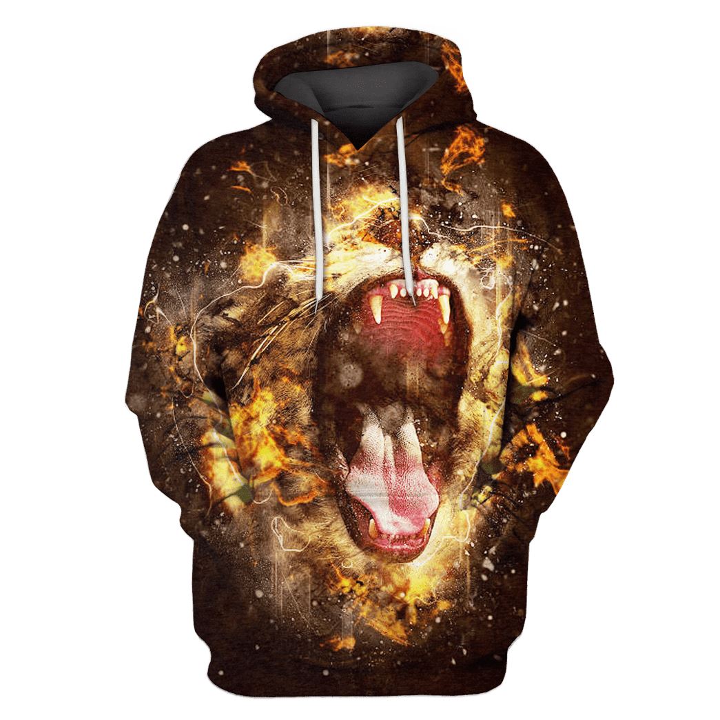 Roaring Lion Hoodies - T-Shirts Apparel PET110182 3D Custom Fleece Hoodies Hoodie S 