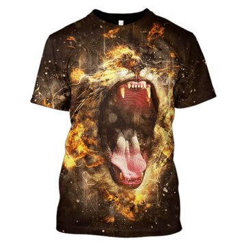 Roaring Lion Hoodies - T-Shirts Apparel PET110182 3D Custom Fleece Hoodies T-Shirt S 
