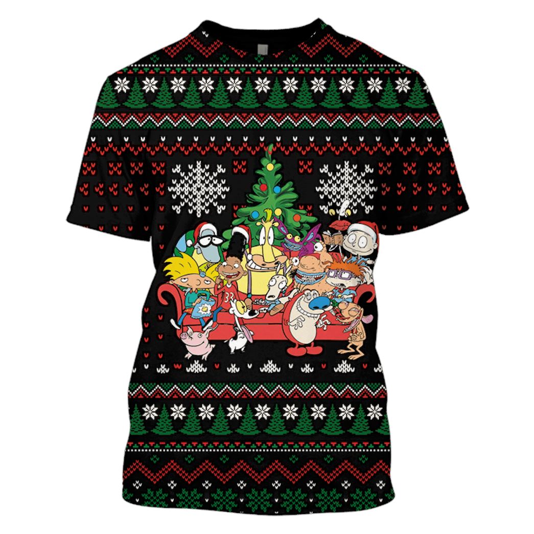 Rugrats Merry Christmas Custom T-shirt - Hoodies Apparel HD-UGL110211 3D Custom Fleece Hoodies T-Shirt S 