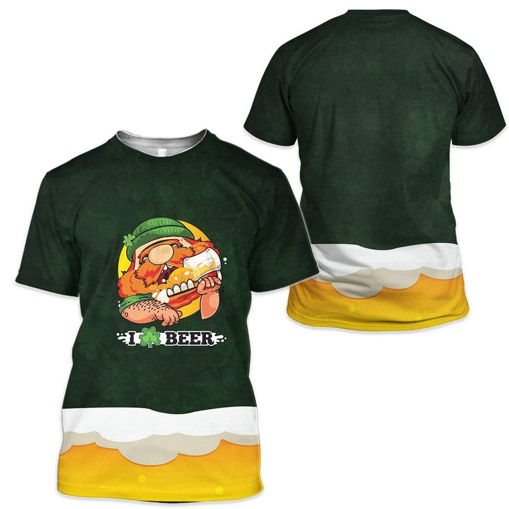 Saint Patrick's Day I Love Beer Custom T-Shirts Hoodies Apparel DK-DT1601205 3D Custom Fleece Hoodies 