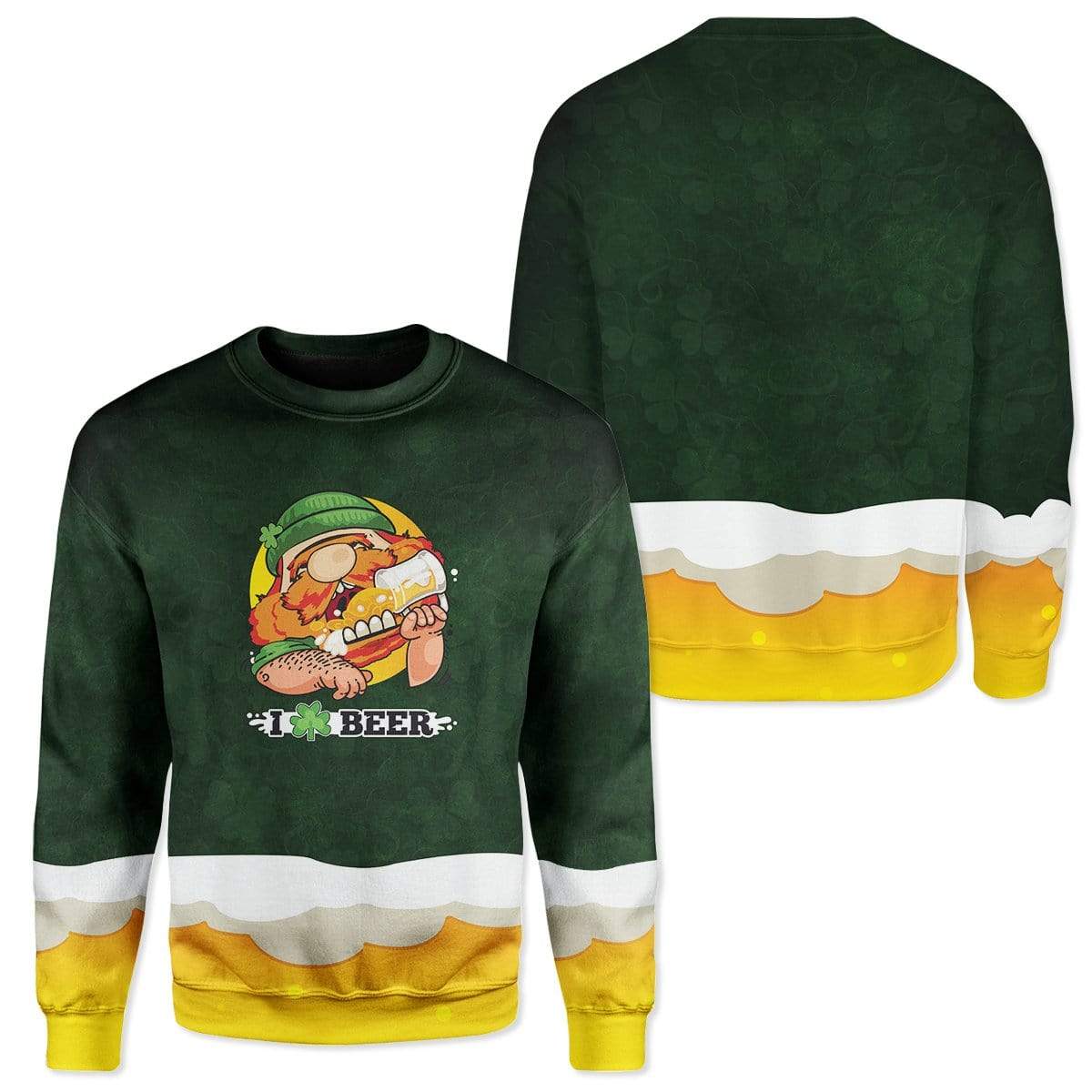 Saint Patrick's Day I Love Beer Custom T-Shirts Hoodies Apparel DK-DT1601205 3D Custom Fleece Hoodies 
