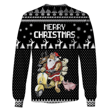 Santa Claus Merry Christmas Custom T-shirt - Hoodies Apparel HD-UGL110205 3D Custom Fleece Hoodies Long Sleeve S 