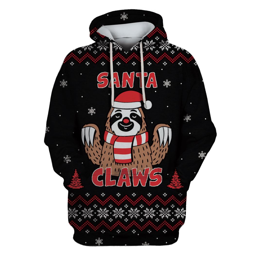 Santa Claws Custom T-shirt - Hoodies Apparel HD-UGL110202 3D Custom Fleece Hoodies Hoodie S 
