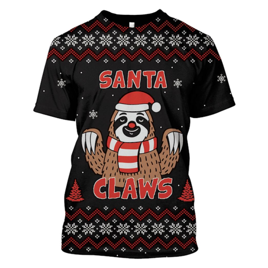 Santa Claws Custom T-shirt - Hoodies Apparel HD-UGL110202 3D Custom Fleece Hoodies T-Shirt S 