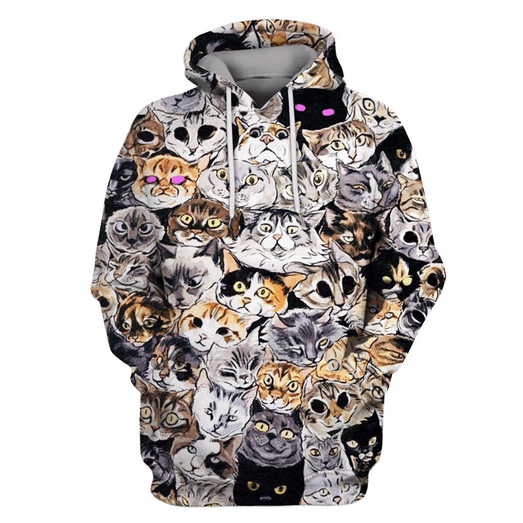 Sea Of Cats Custom T-shirt - Hoodies Apparel HD-PET110231 3D Custom Fleece Hoodies Hoodie S 