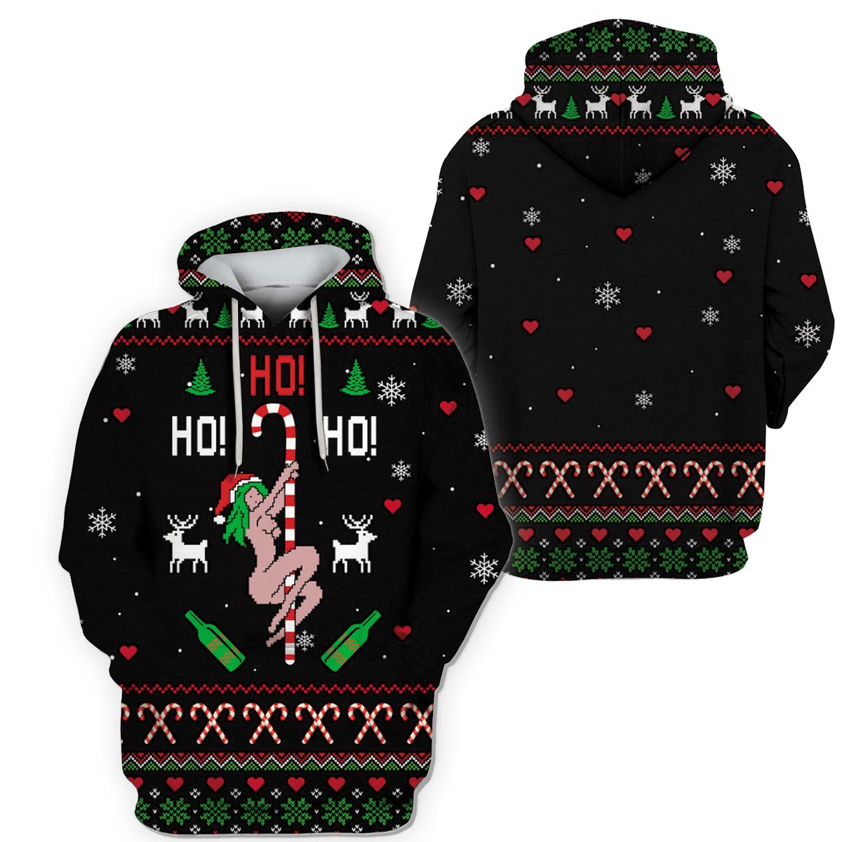 Sexy Dancer On Christmas Custom T-shirt - Hoodies Apparel HD-UGL110204 3D Custom Fleece Hoodies 