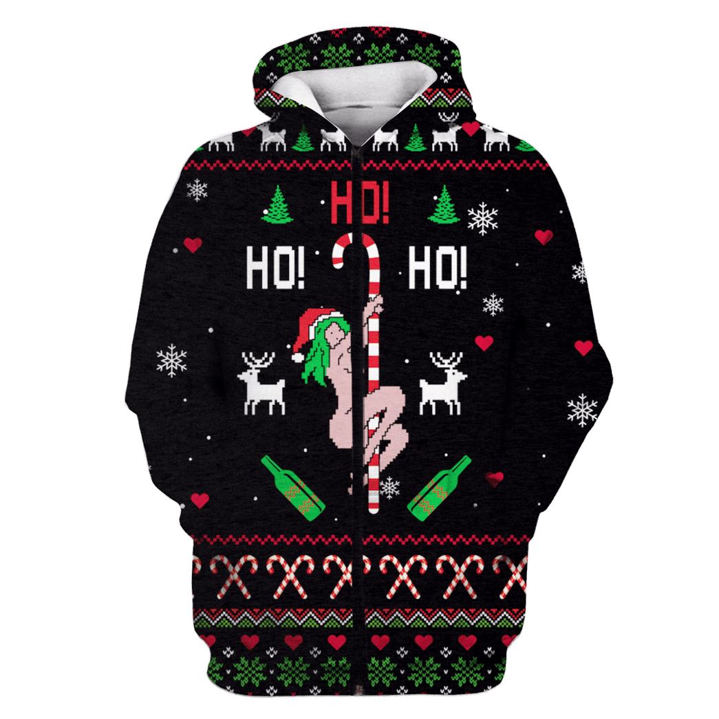Sexy Dancer On Christmas Custom T-shirt - Hoodies Apparel HD-UGL110204 3D Custom Fleece Hoodies Zip Hoodie S 