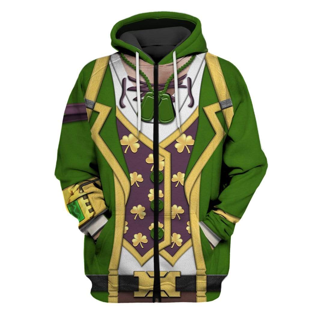 Sgt. Green Clover In Fortnite Custom T-shirt - Hoodies Apparel HD-GH20026 3D Custom Fleece Hoodies Zip Hoodie S 