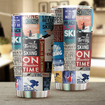 Gearhumans Skiing Quilt Pattern - Tumbler Cup