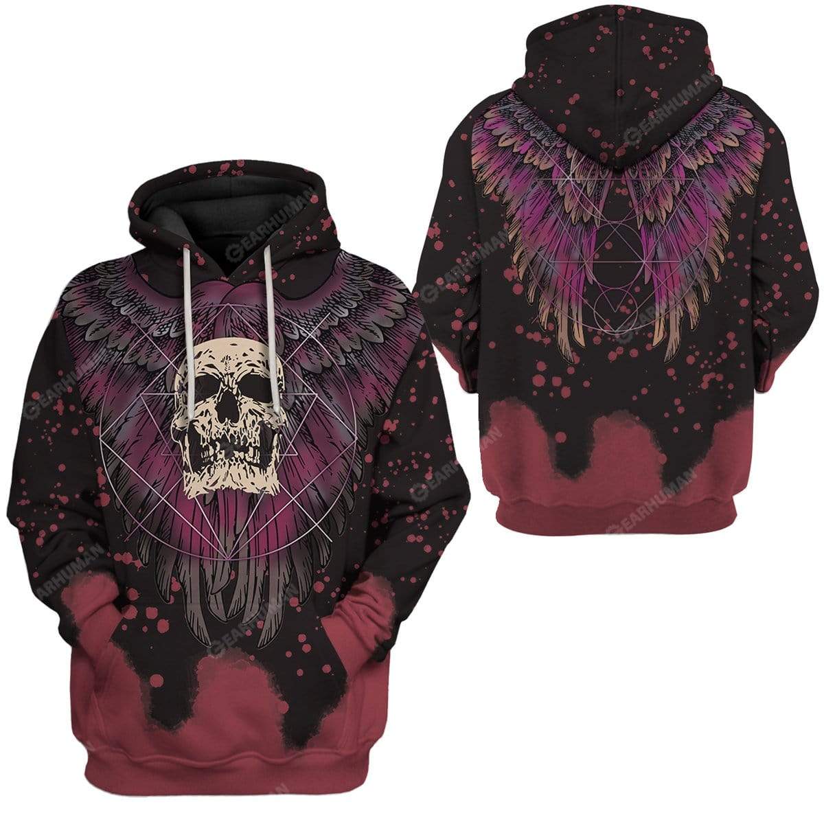 Skull Tattoo T-Shirts Hoodies Apparel BI-QM0412191 3D Custom Fleece Hoodies 