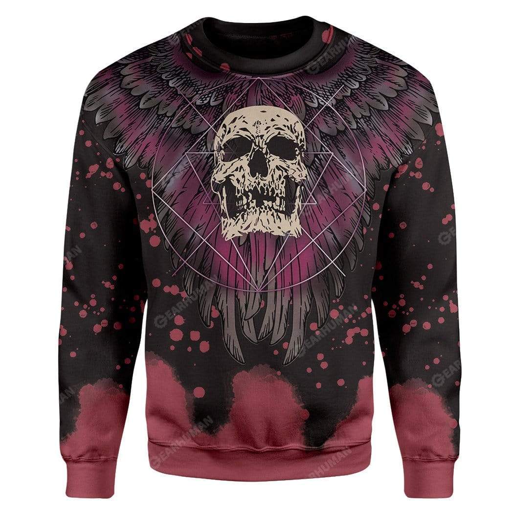 Skull Tattoo T-Shirts Hoodies Apparel BI-QM0412191 3D Custom Fleece Hoodies Long Sleeve S 