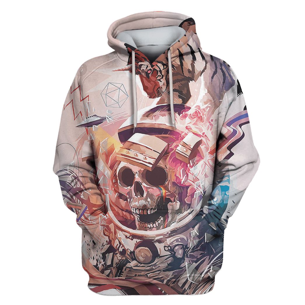 Skullcap Astronaut Custom T-shirt - Hoodies Apparel HD-GH110531 3D Custom Fleece Hoodies Hoodie S 