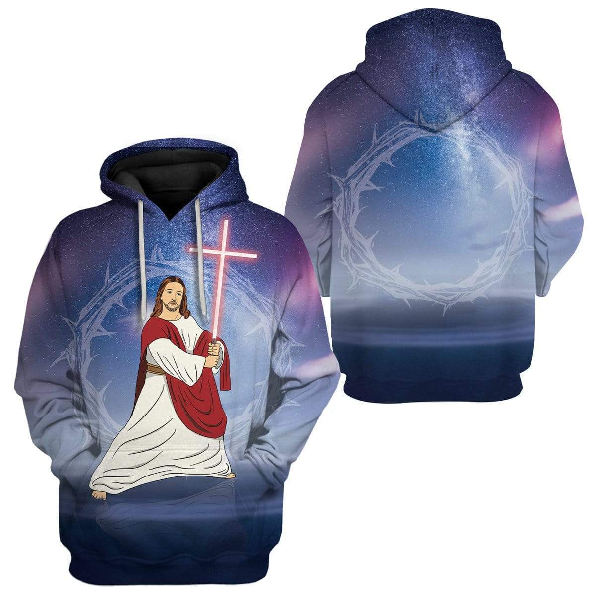 Sky Jesus In Galaxy Custom T-Shirts Hoodies Apparel JE-TA1912194 3D Custom Fleece Hoodies 