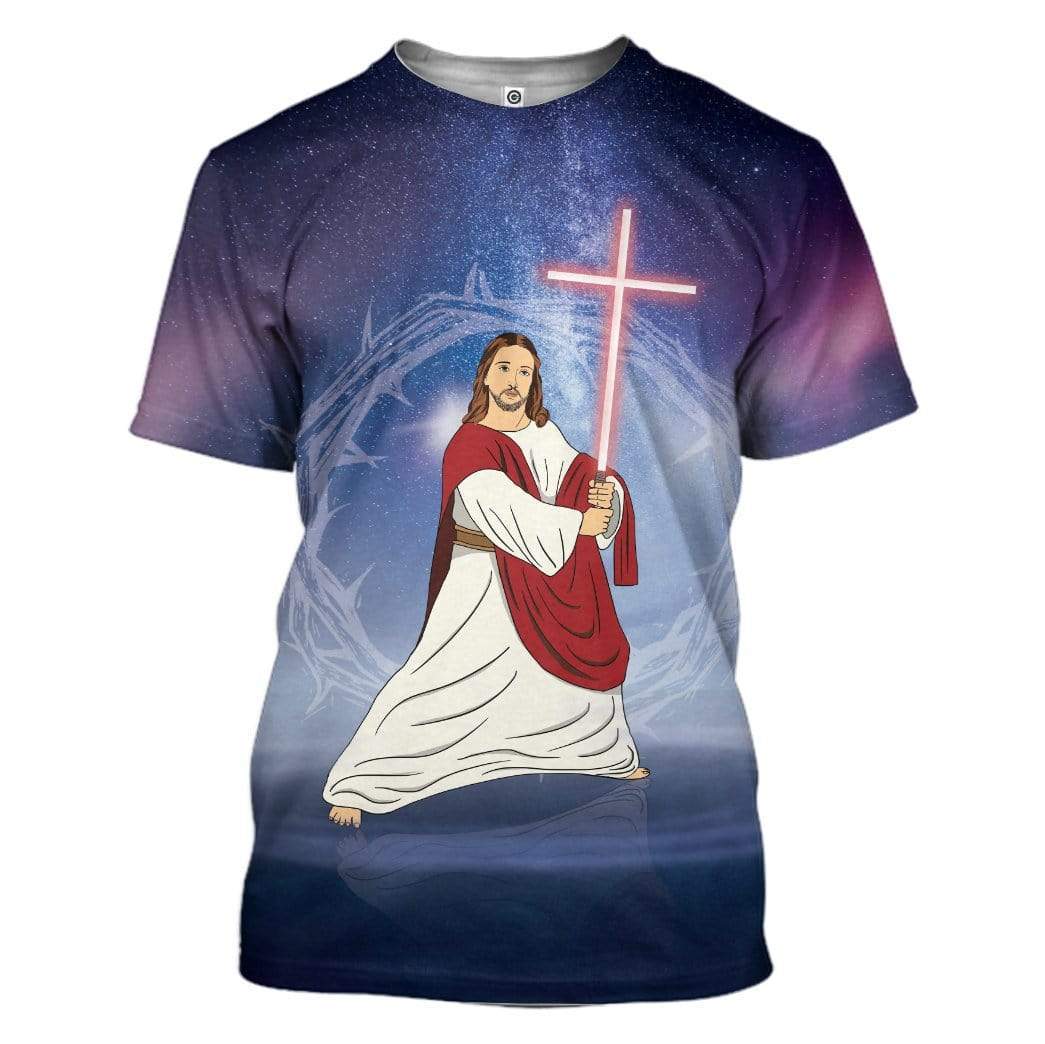 Sky Jesus In Galaxy Custom T-Shirts Hoodies Apparel JE-TA1912194 3D Custom Fleece Hoodies T-Shirt S 