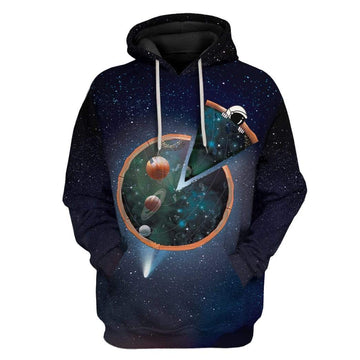 Gearhumans Sleeping Astronaut On Galaxy Pizza Custom T-Shirts Hoodies Apparel