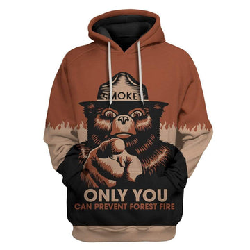 Gearhumans Smokey Only You Can Prevent Forest Fire Custom T-Shirts Hoodie Apparel