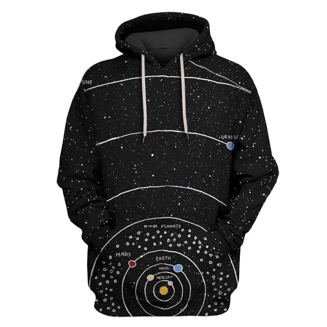 Solar System Custom T-shirt - Hoodies Apparel HD-GH20359 3D Custom Fleece Hoodies Hoodie S 