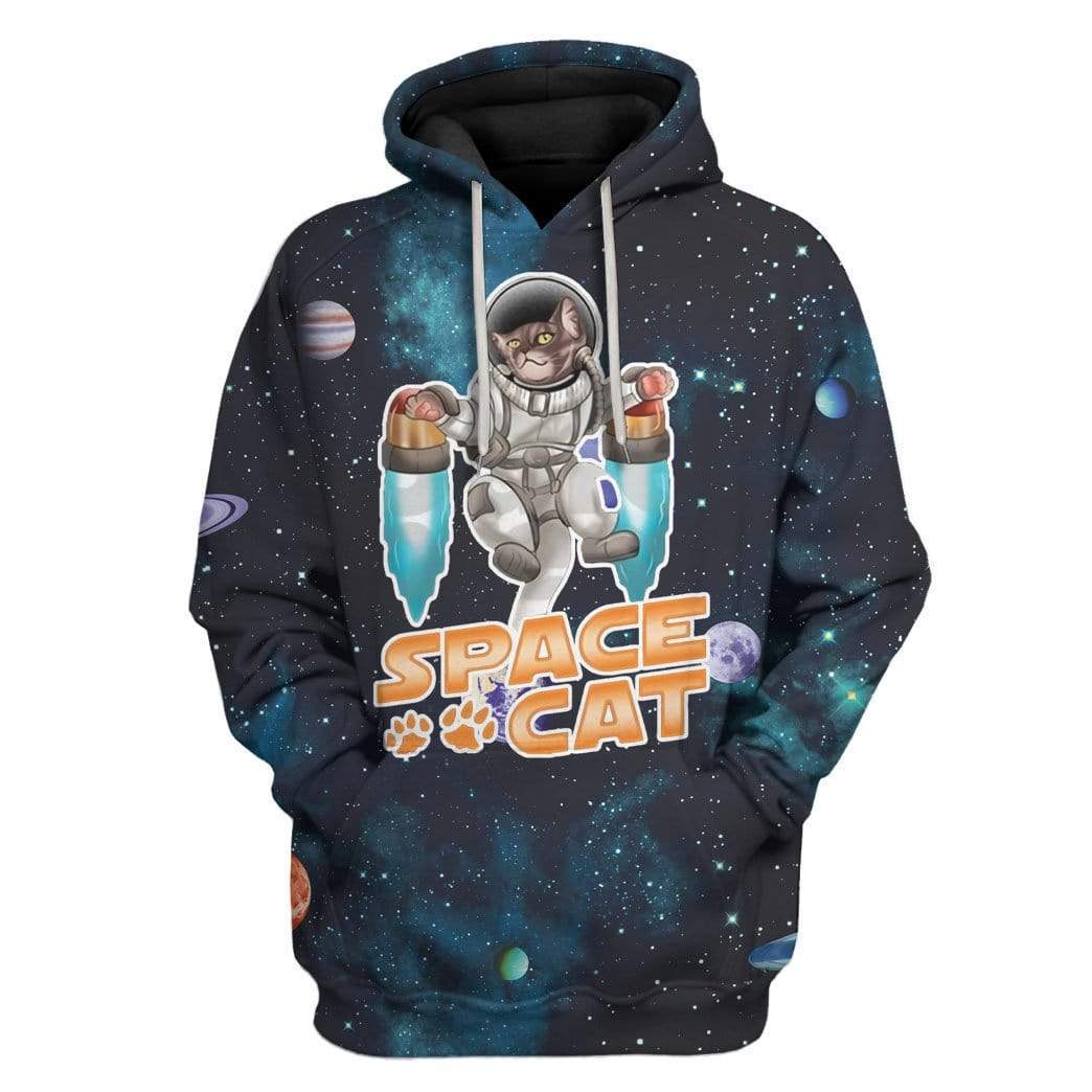 Space Cat Custom T-Shirts Hoodies Apparel CT-AT3112195 3D Custom Fleece Hoodies Hoodie S 