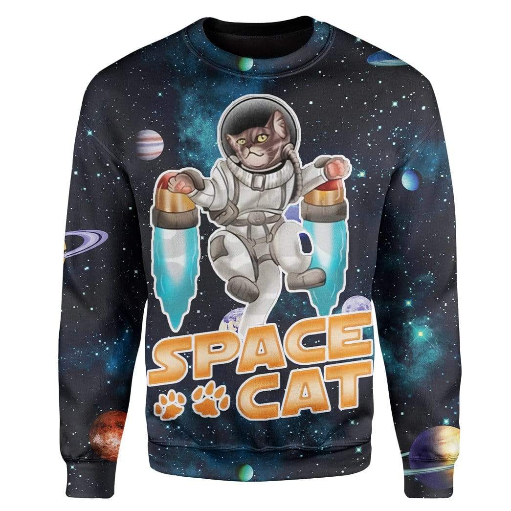 Space Cat Custom T-Shirts Hoodies Apparel CT-AT3112195 3D Custom Fleece Hoodies Long Sleeve S 