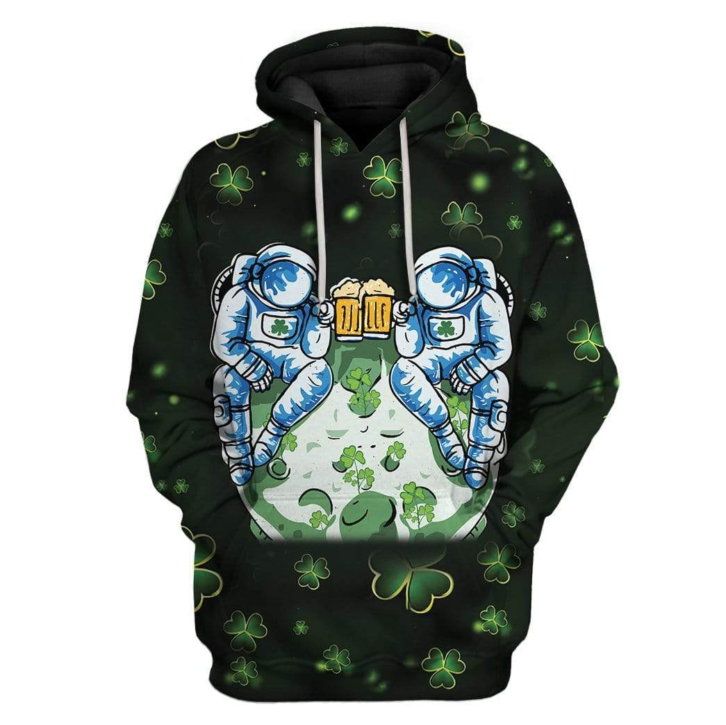 St Patrick Drinking Out Space Custom T-Shirts Hoodies Apparel HD-AT0502205 3D Custom Fleece Hoodies Hoodie S 
